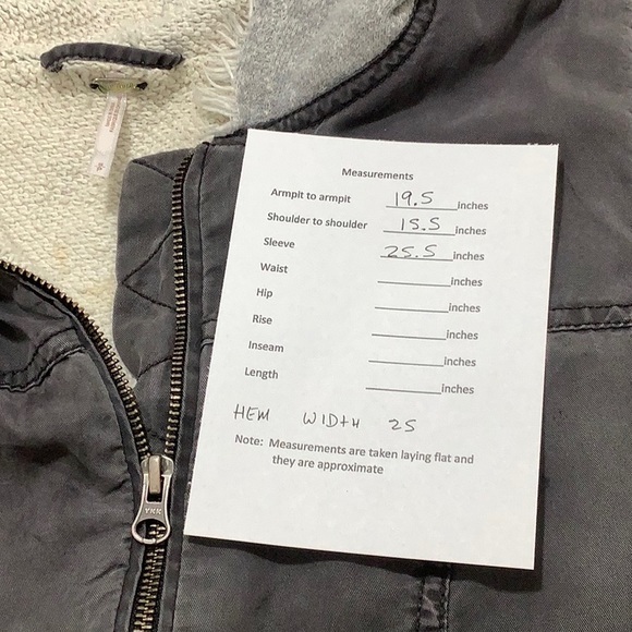 Free People Utility Army zip up hooded distressed lined lightweight jacket SZ S - Picture 16 of 16